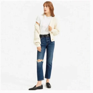Everlane The Cheeky Jean Crop 100% cotton Lightly Distressed Size 27